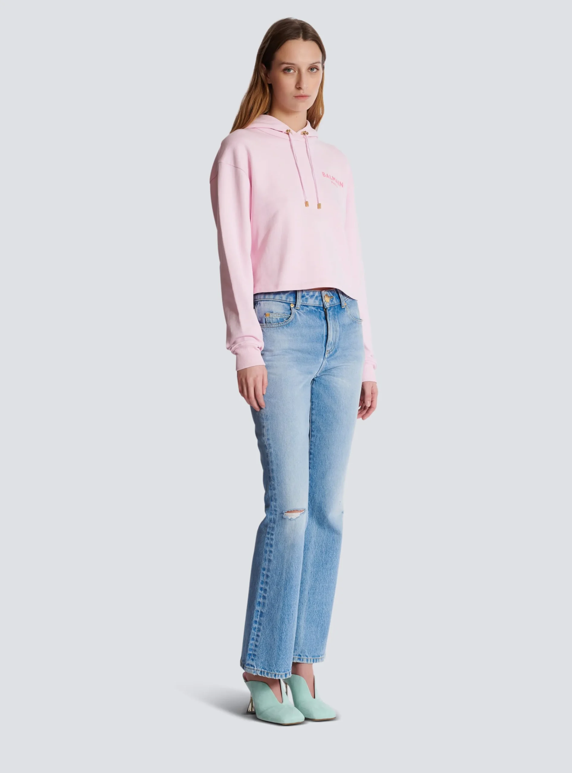 Fashion Flocked Paris Hoodie Women Sweatshirts