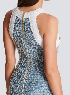 Flash Sale Fringed Denim Tweed Dress Women Dresses