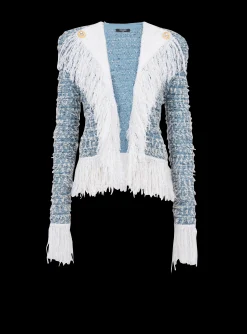 New Fringed Denim Tweed Jacket Women Denim|Jackets And Blazers