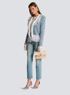 New Fringed Denim Tweed Jacket Women Denim|Jackets And Blazers