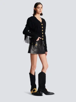 Online Fringed Fine Knit Cardigan Women Knitwear