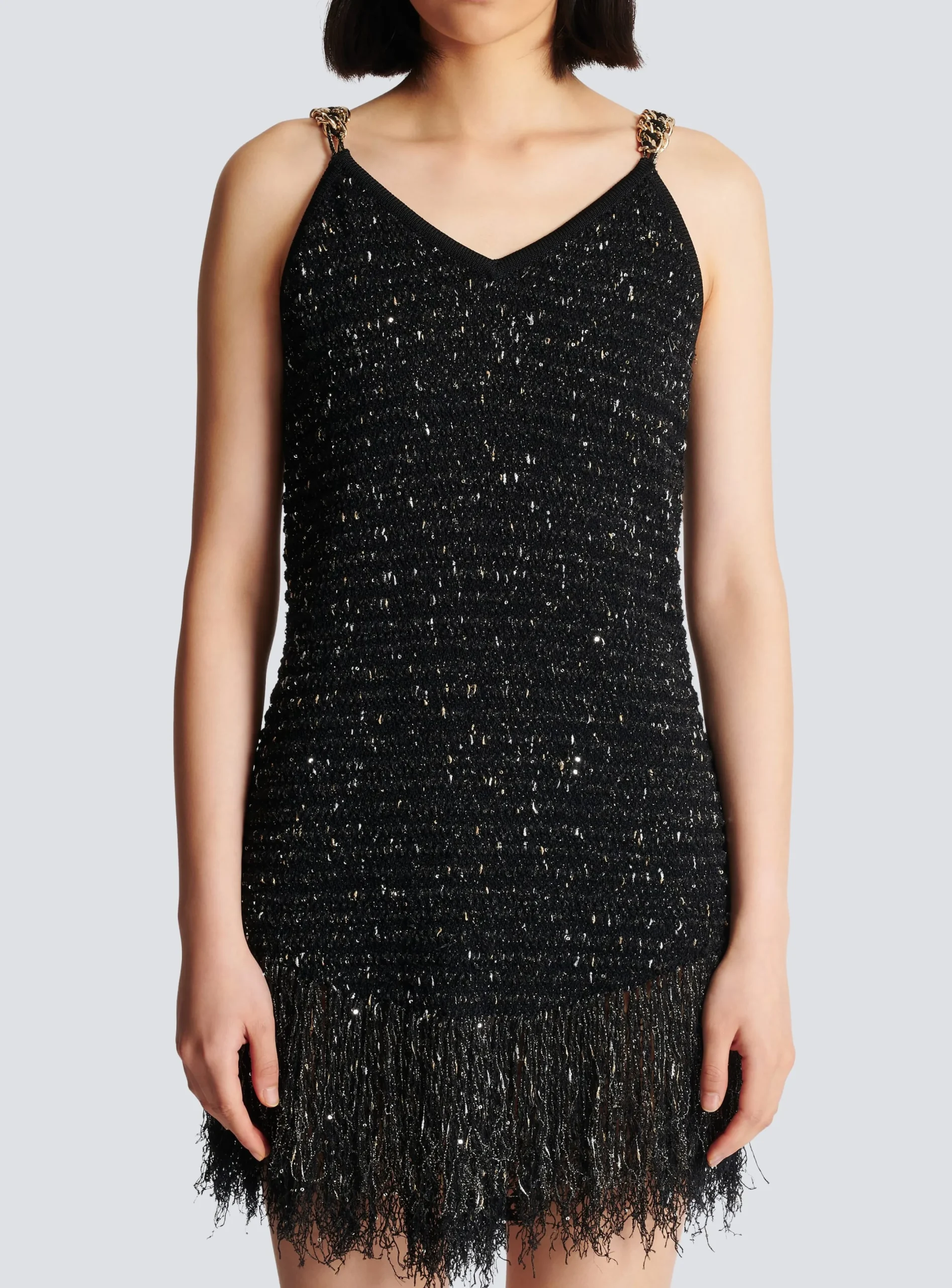 Sale Fringed Lurex Tweed Dress Women Dresses