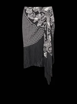 Cheap Fringed Silk Scarf Skirt Women Skirts