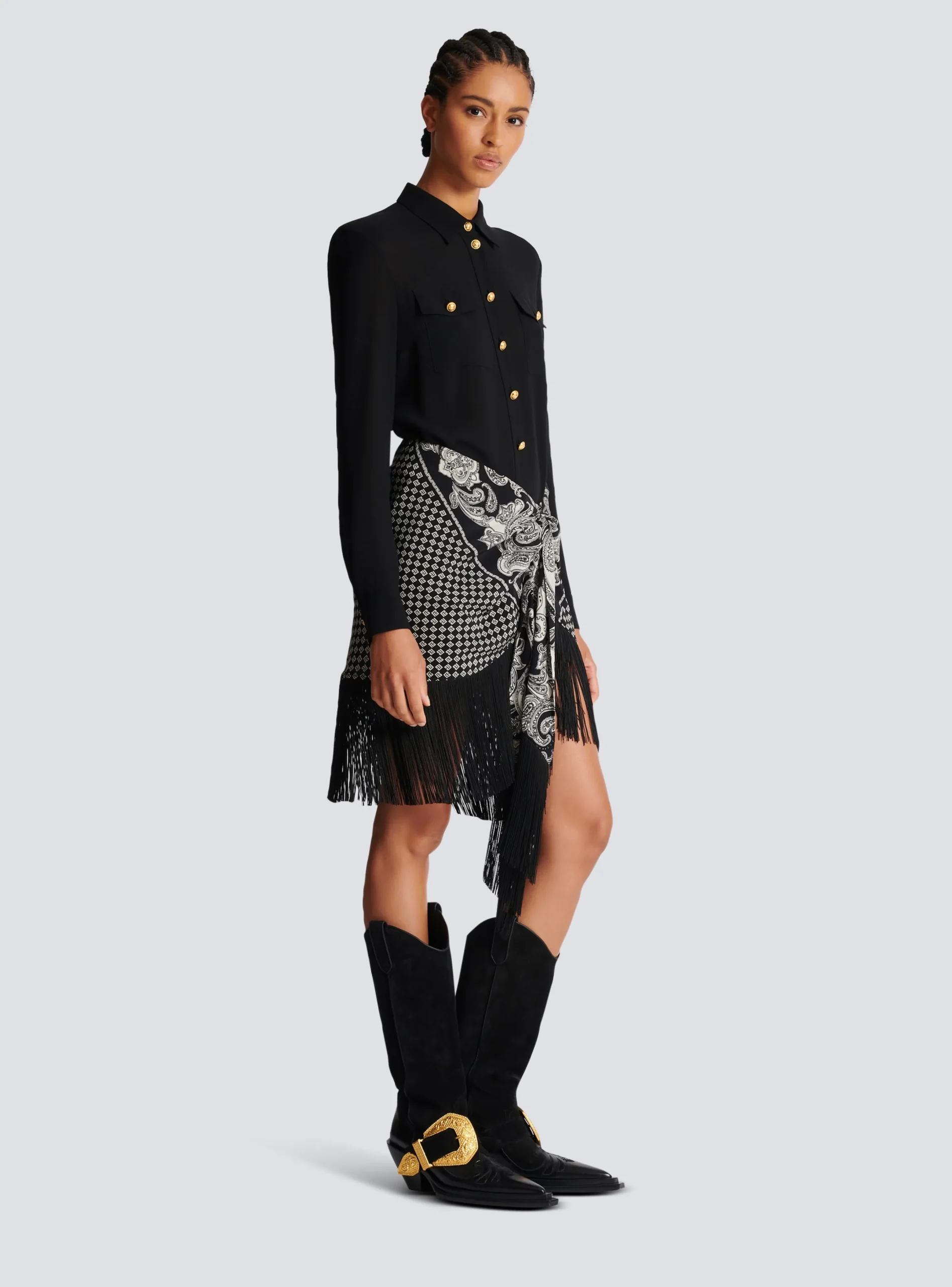 Cheap Fringed Silk Scarf Skirt Women Skirts