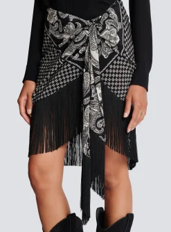 Cheap Fringed Silk Scarf Skirt Women Skirts
