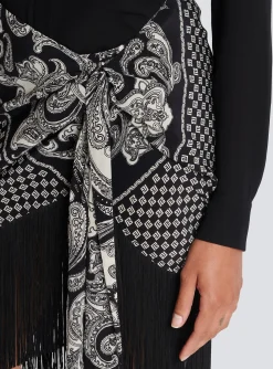 Cheap Fringed Silk Scarf Skirt Women Skirts