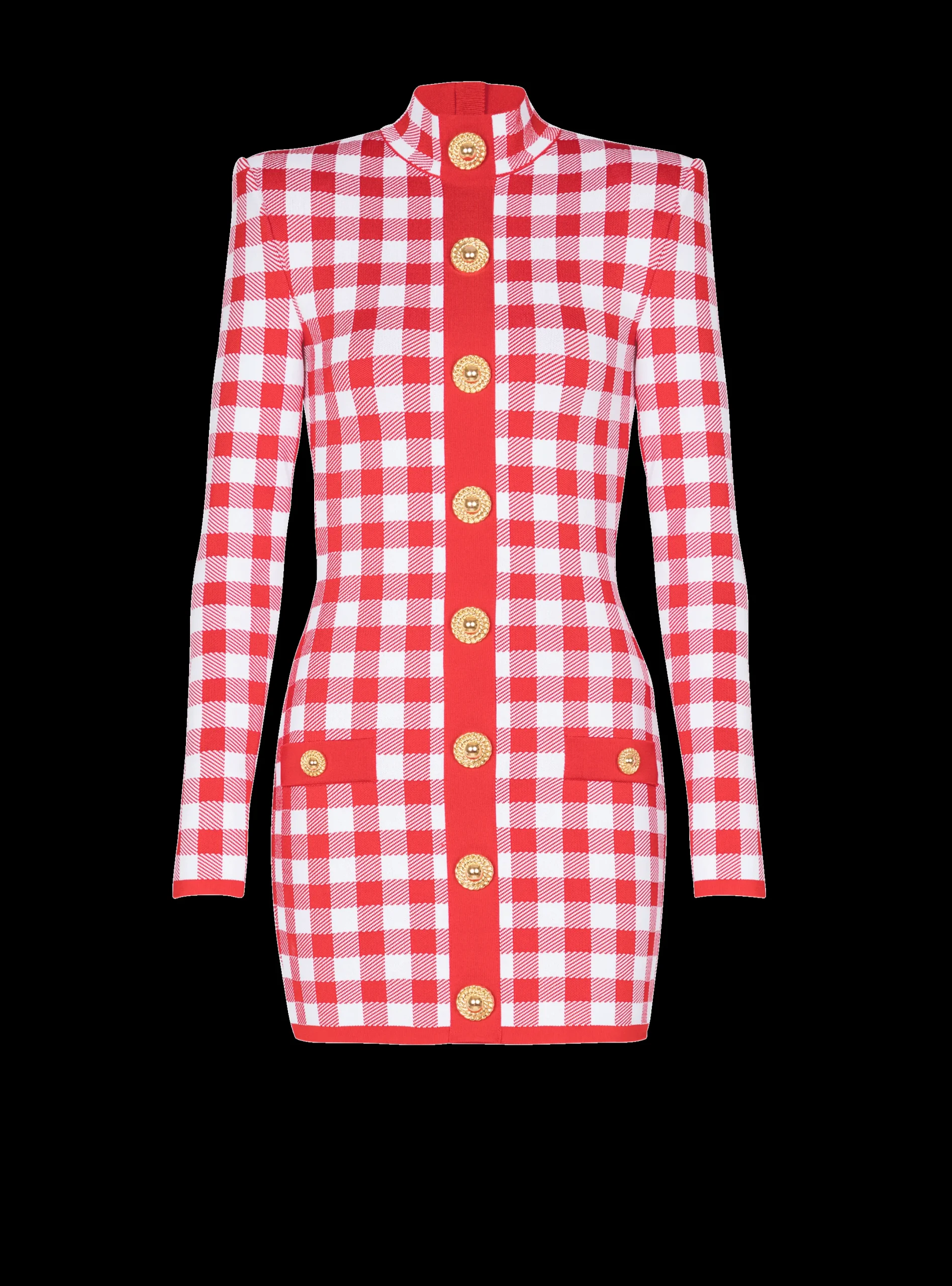 Shop Gingham Fine Knit Dress Women Knitwear|Dresses