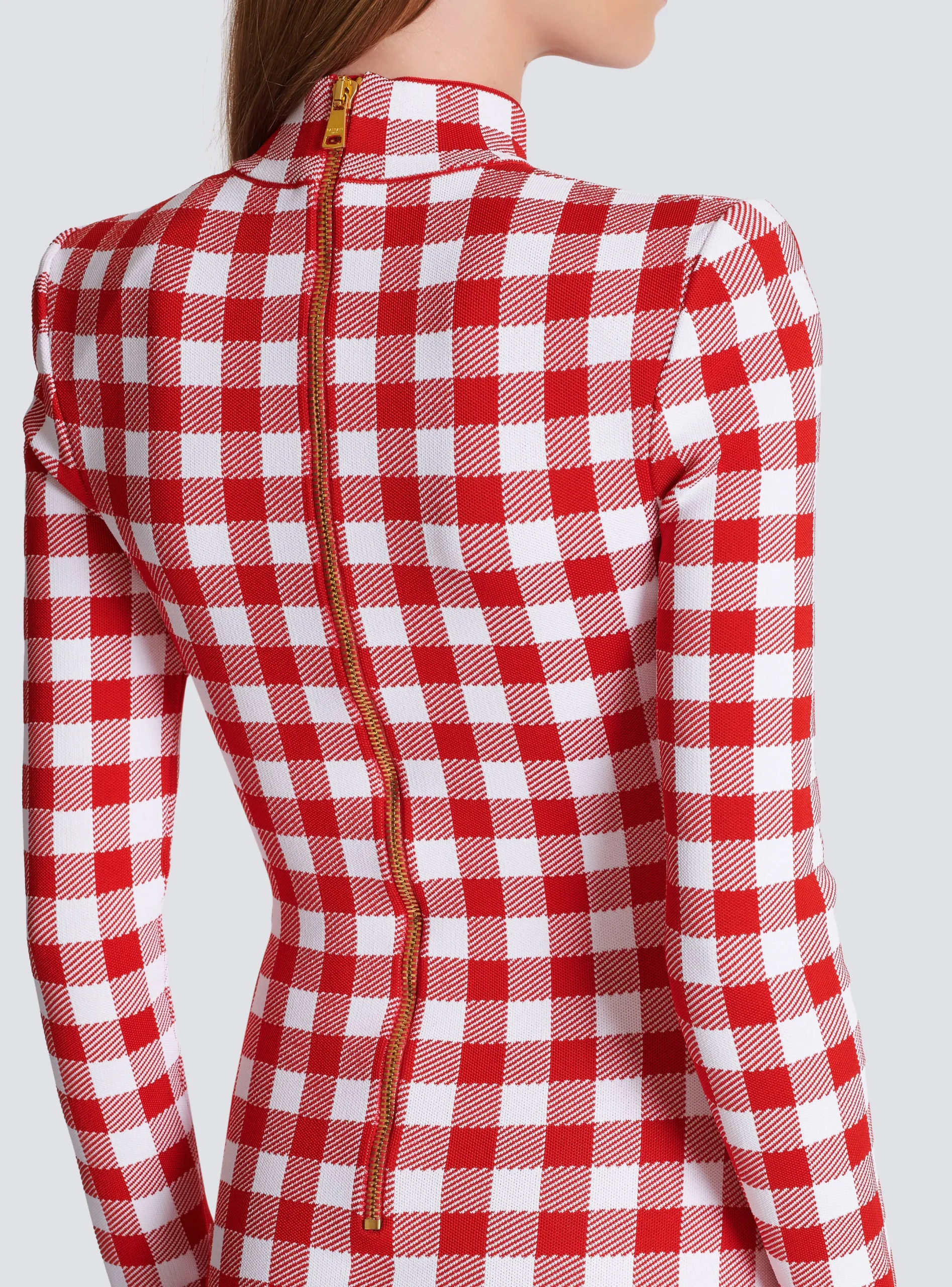 Shop Gingham Fine Knit Dress Women Knitwear|Dresses