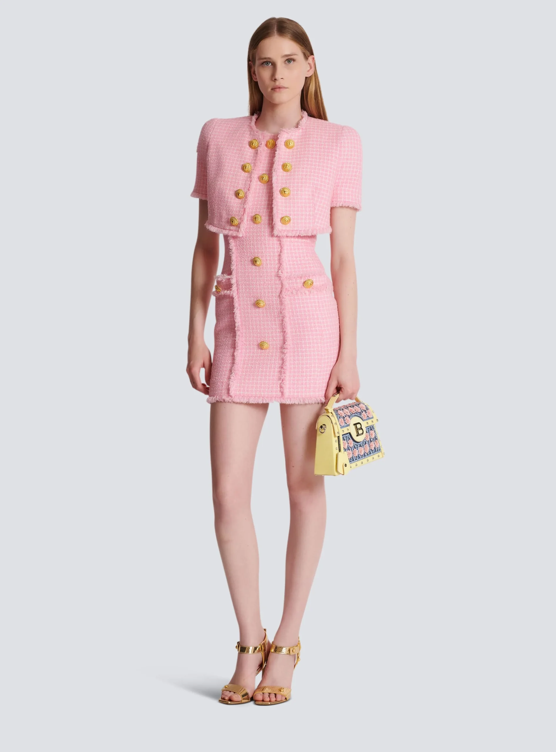 Cheap Gingham Tweed Dress Women Dresses