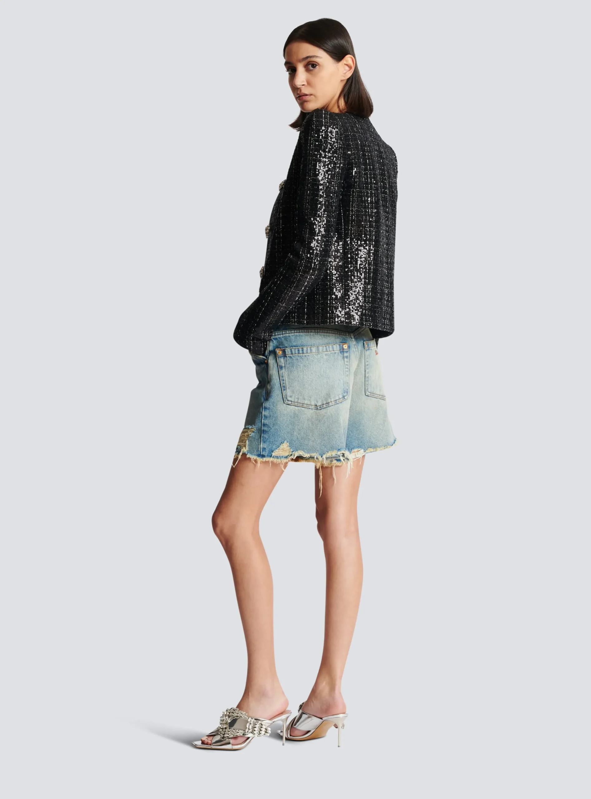 Online Glittery Tweed Jacket Women Jackets And Blazers