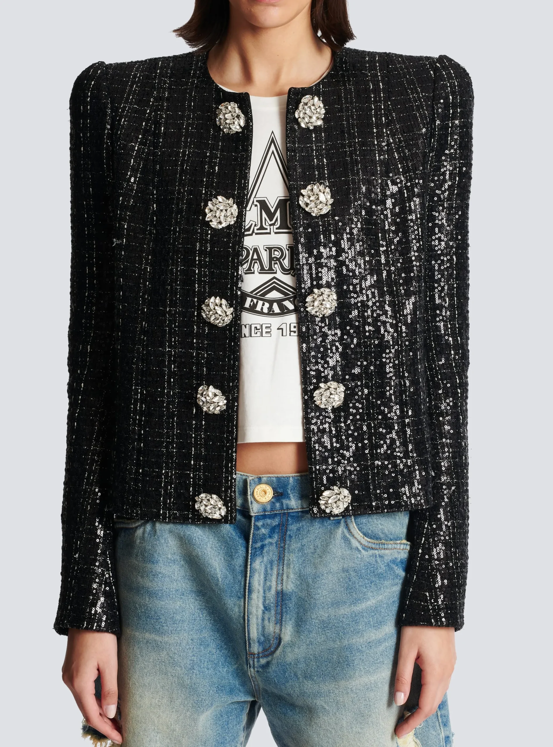 Online Glittery Tweed Jacket Women Jackets And Blazers