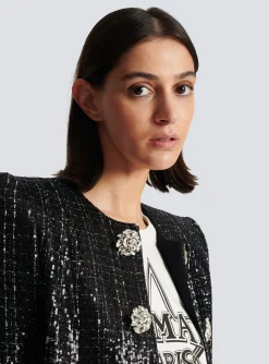Online Glittery Tweed Jacket Women Jackets And Blazers