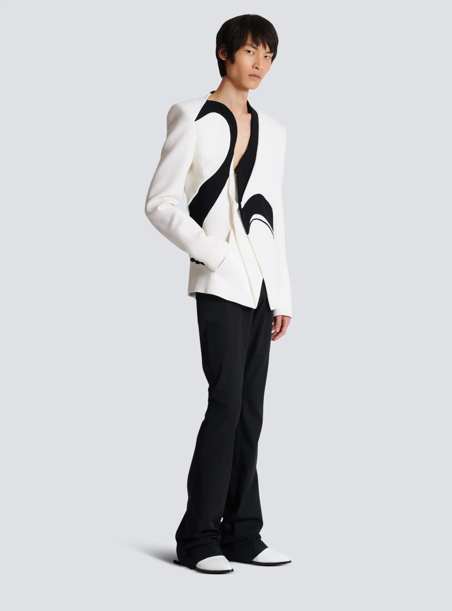 Clearance Graphic Double Crepe Blazer With Inserts Jackets And Blazers