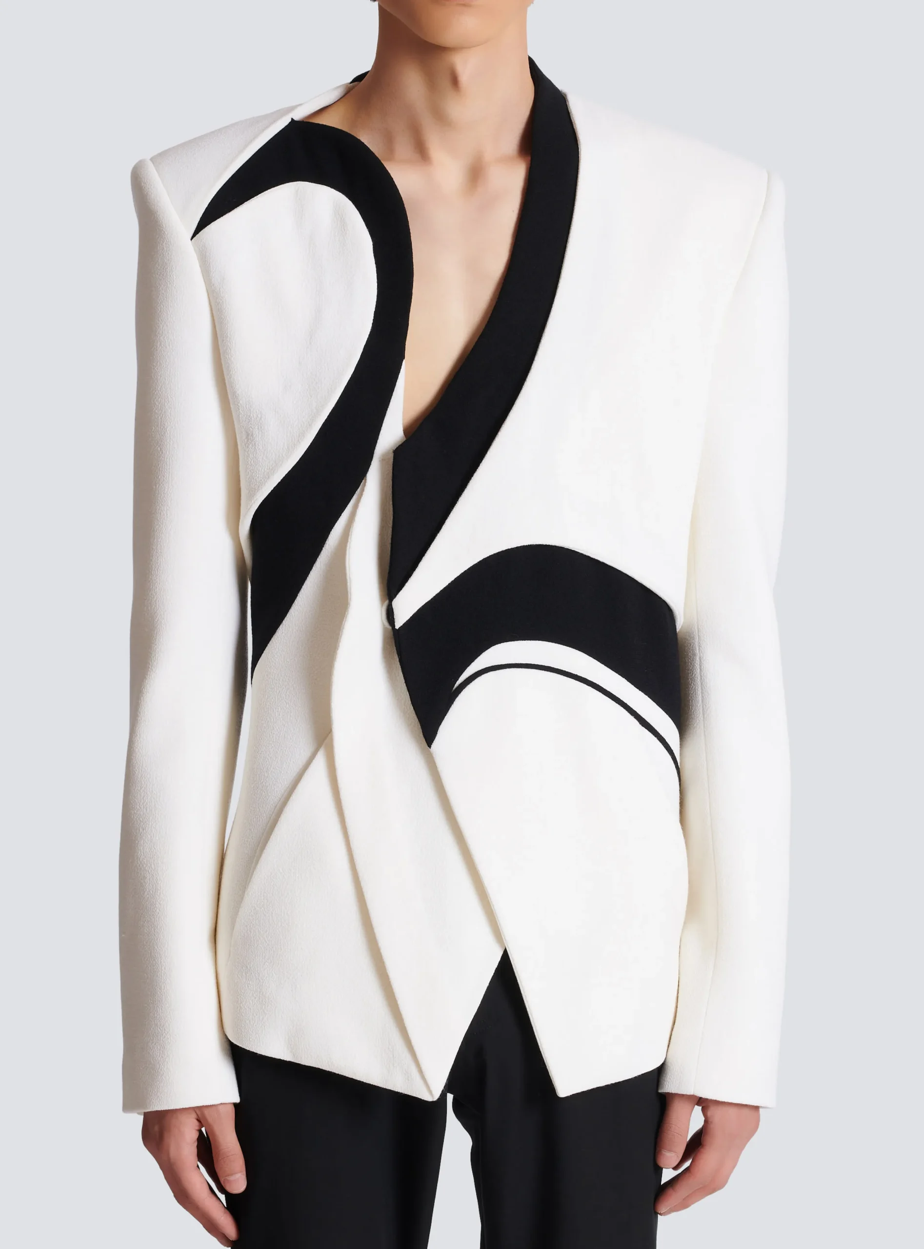 Clearance Graphic Double Crepe Blazer With Inserts Jackets And Blazers
