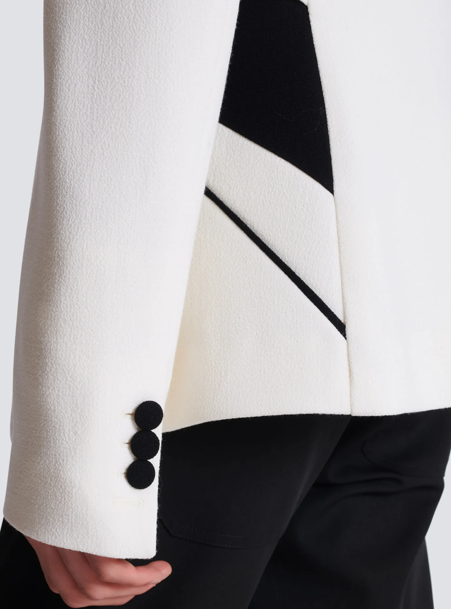 Clearance Graphic Double Crepe Blazer With Inserts Jackets And Blazers