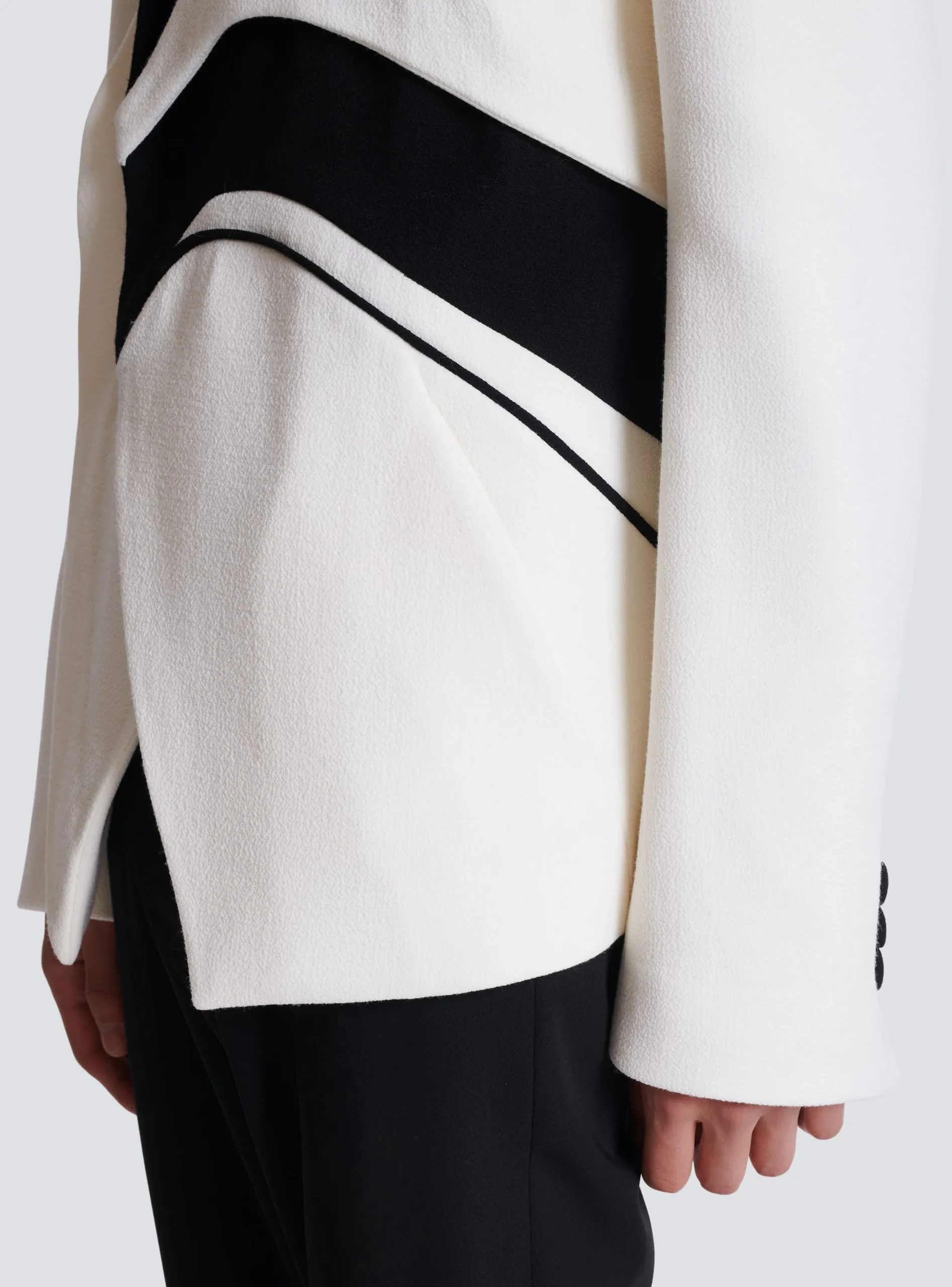 Clearance Graphic Double Crepe Blazer With Inserts Jackets And Blazers