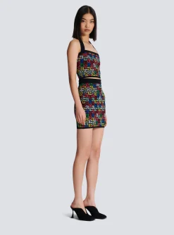 Sale Halterneck Top In Pop Monogram Knit Women Tops And Shirts