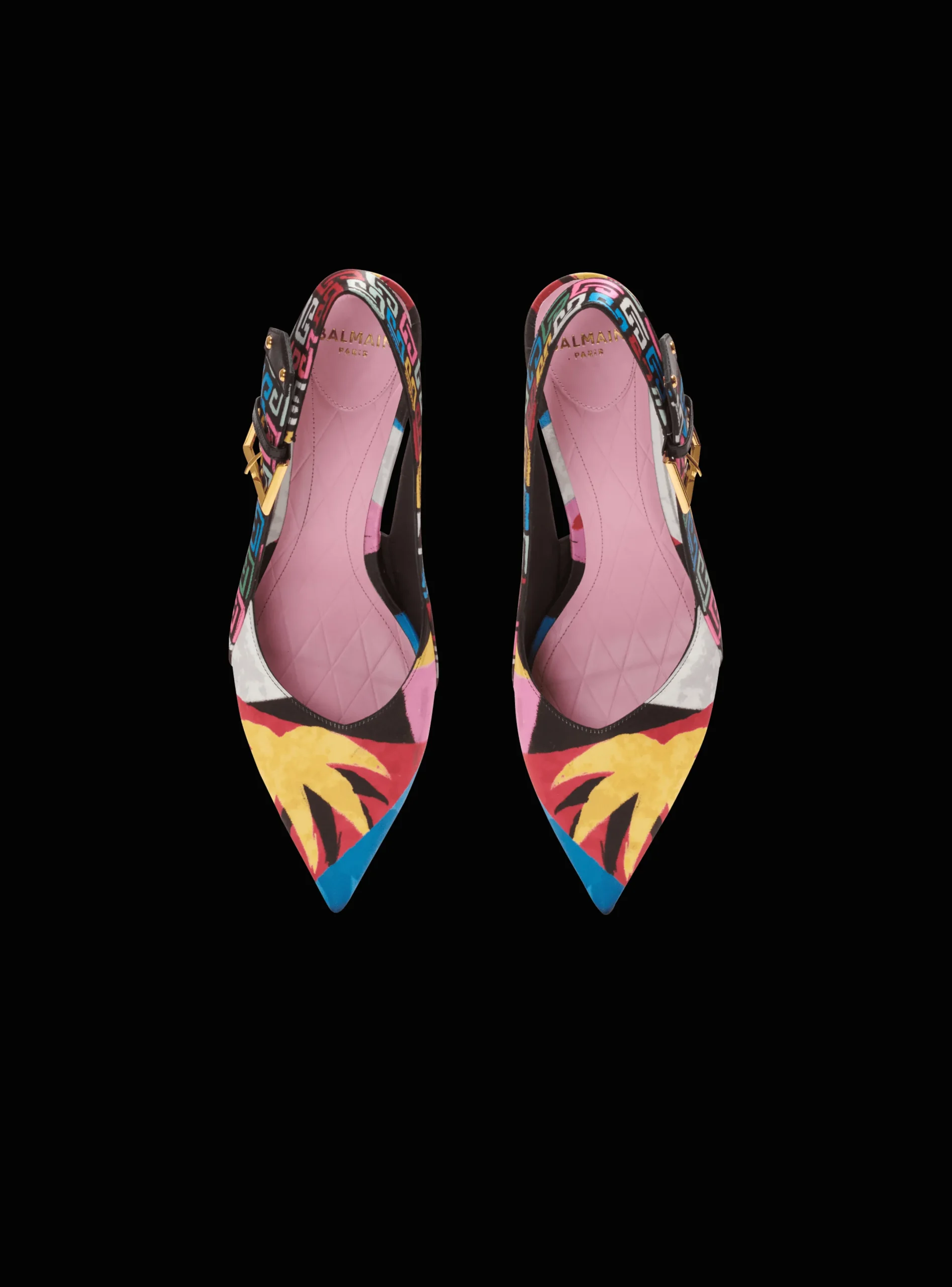 Sale Heeled Ruby Slingbacks In Printed Satin Women Boots|High Heels & Pumps