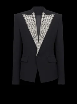 Sale Jacket With Crystal-embellished Collar Jackets And Blazers