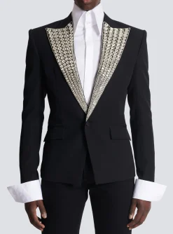 Sale Jacket With Crystal-embellished Collar Jackets And Blazers