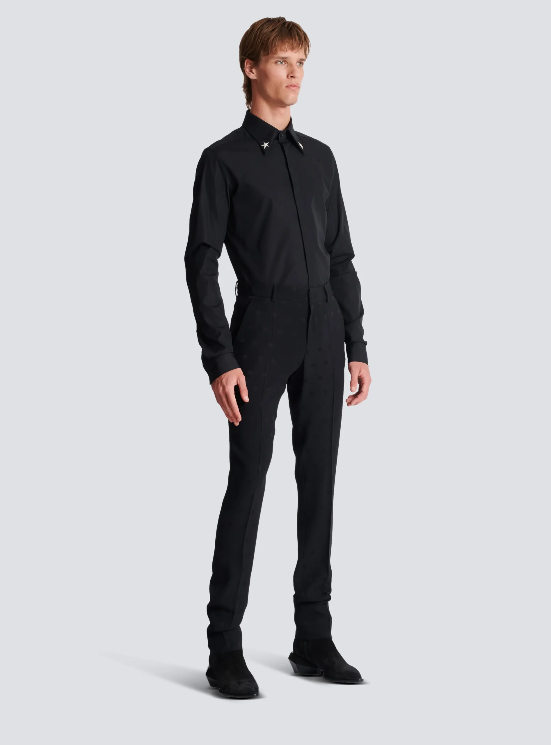 Online Jacquard Crepe Trousers With Stars Trousers And Shorts