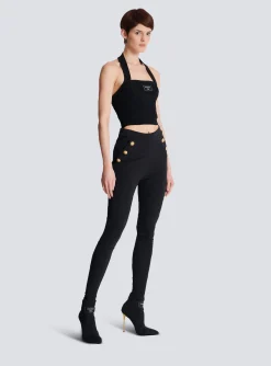 New Jersey Leggings With 6 Buttons Women Trousers And Shorts