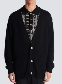 Shop Knit Cardigan With Logo Knitwear