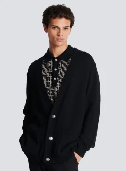 Shop Knit Cardigan With Logo Knitwear