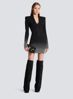 Discount Knit Dress With Pearl And Crystal Embroidery Women Knitwear|Dresses