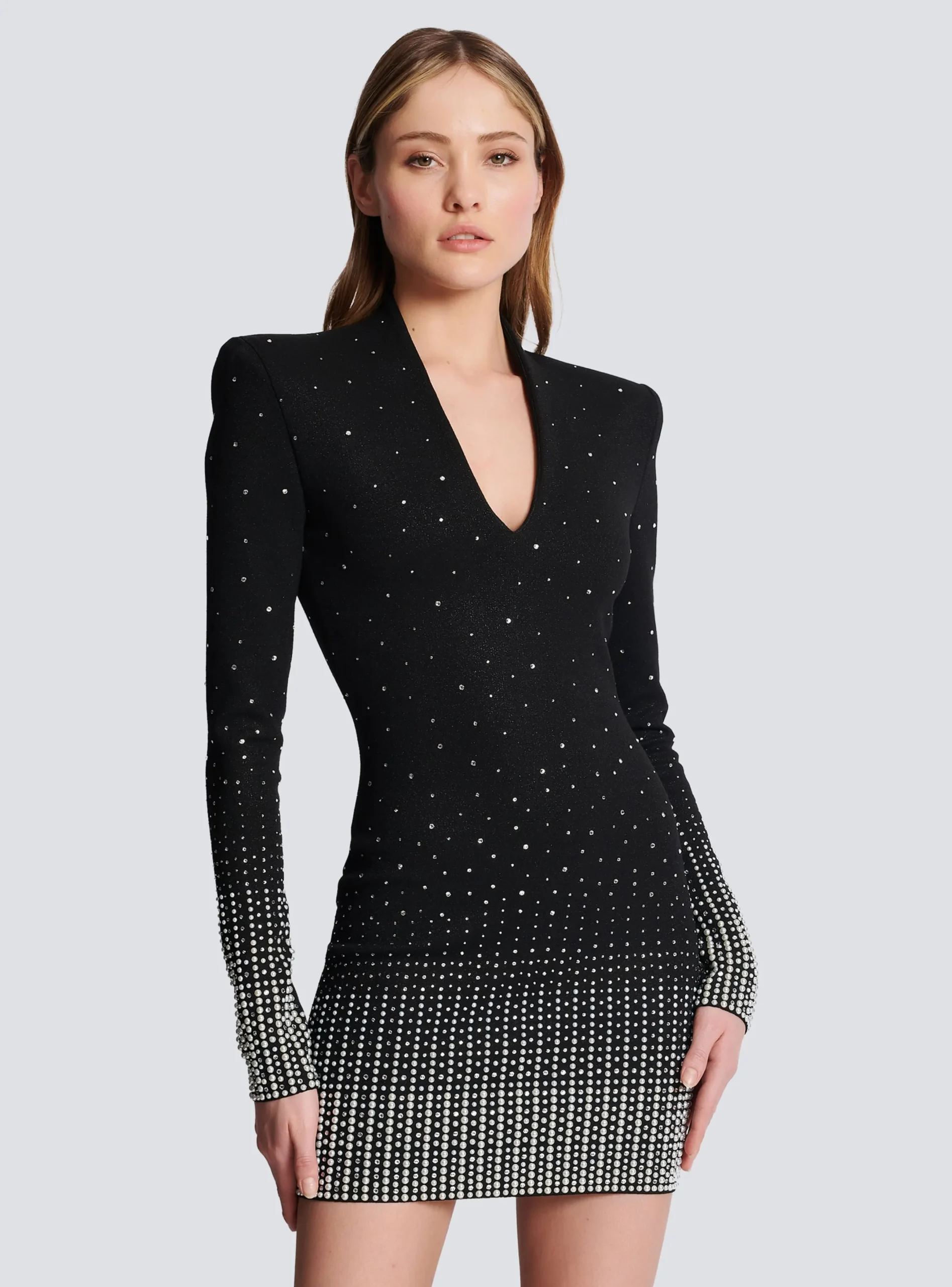 Discount Knit Dress With Pearl And Crystal Embroidery Women Knitwear|Dresses