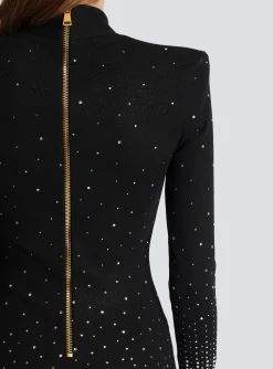 Discount Knit Dress With Pearl And Crystal Embroidery Women Knitwear|Dresses