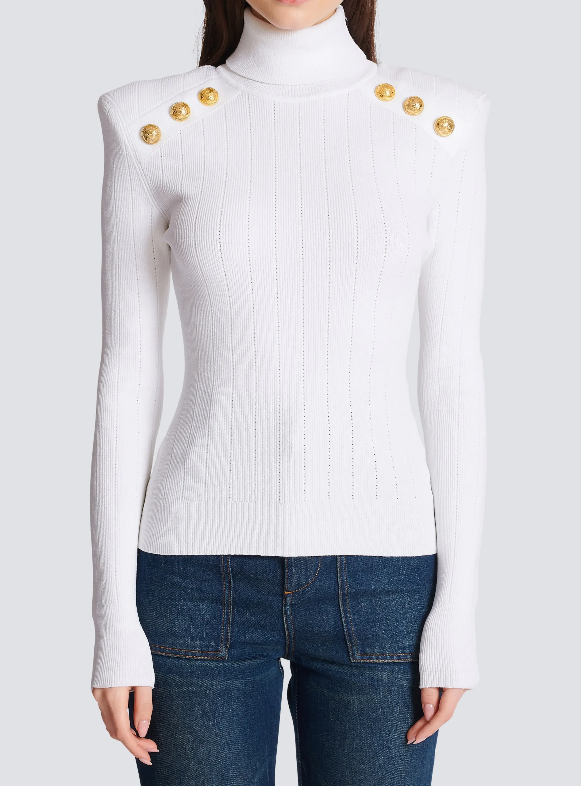 Cheap Knit Jumper With Gold Buttons Women Knitwear
