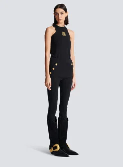 Shop Knit Leggings With 6 Buttons Women Trousers And Shorts