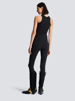 Shop Knit Leggings With 6 Buttons Women Trousers And Shorts