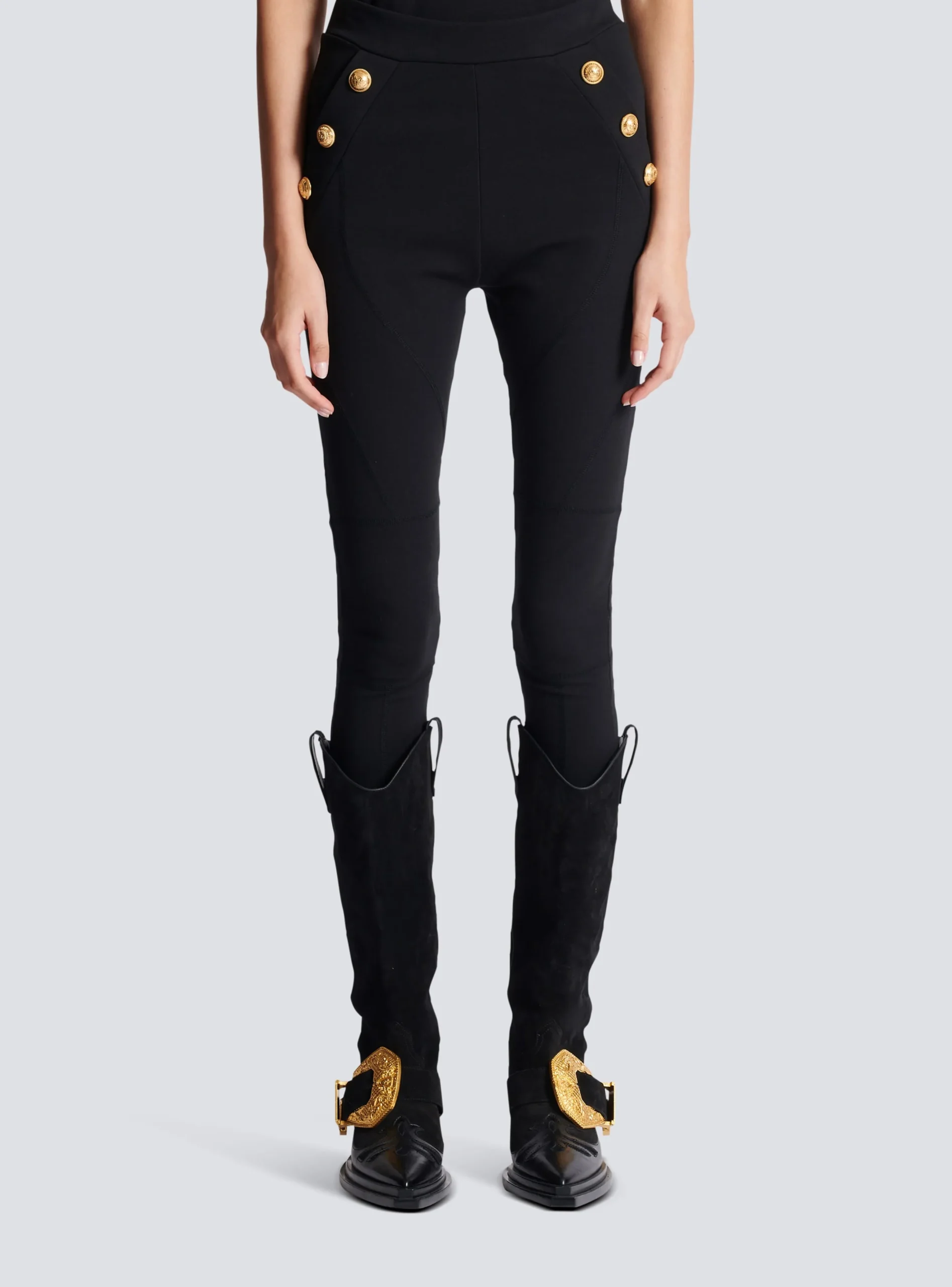 Shop Knit Leggings With 6 Buttons Women Trousers And Shorts