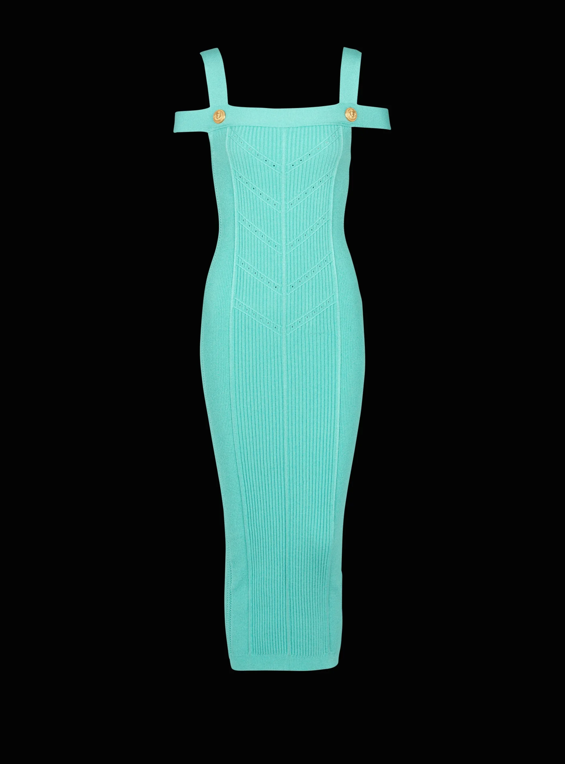 Store Knit Midi Dress With Double Straps Women Dresses