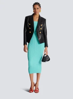 Store Knit Midi Dress With Double Straps Women Dresses