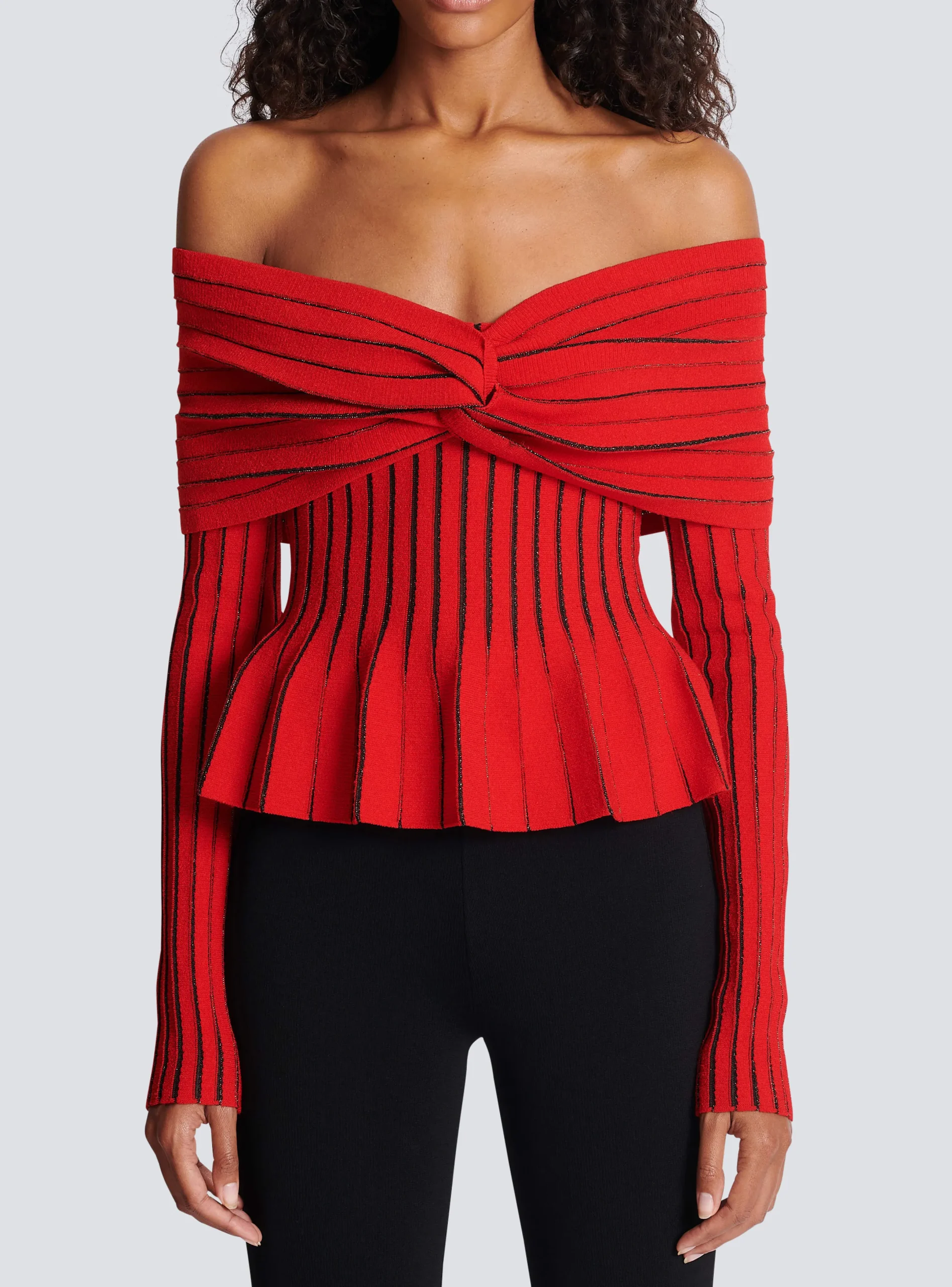 Cheap Knotted Off-the-shoulder Top Women Knitwear|Tops And Shirts