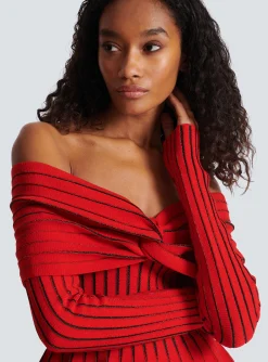Cheap Knotted Off-the-shoulder Top Women Knitwear|Tops And Shirts