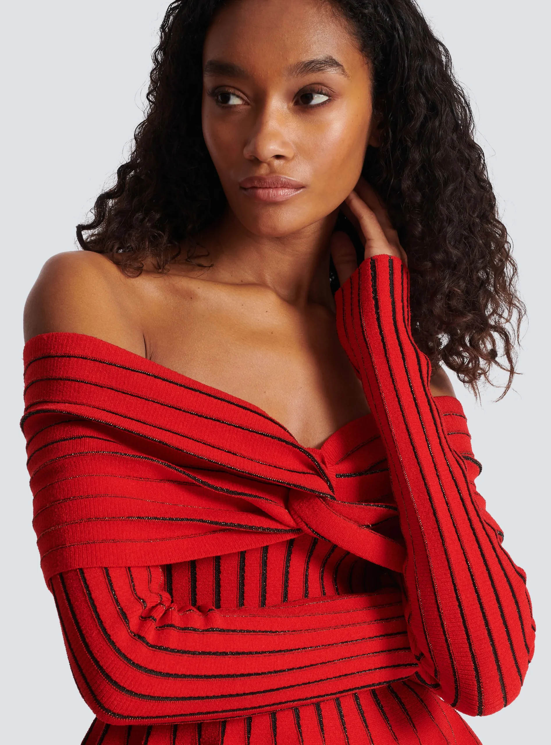 Cheap Knotted Off-the-shoulder Top Women Knitwear|Tops And Shirts