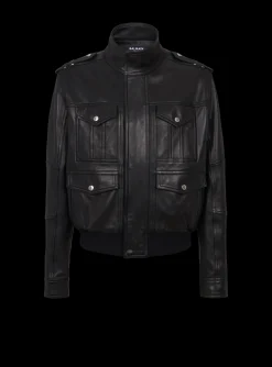 Hot Lambskin Leather Jacket With 4 Pockets Outerwear
