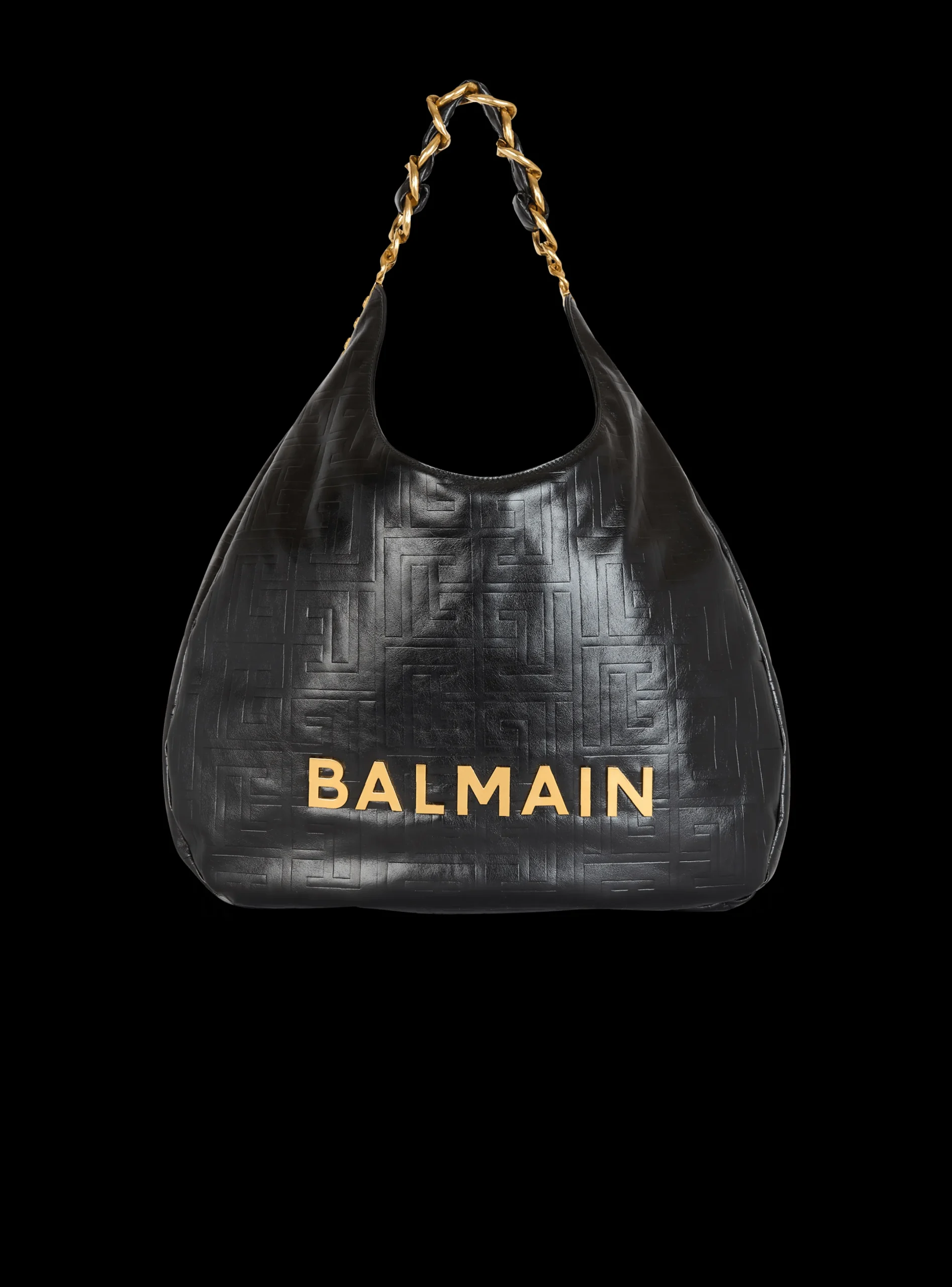 New Large 1945 Soft Hobo Bag In Embossed Crinkled Calfskin With A PB Labyrinth Monogram Women Shoulder Bags|1945 Bags