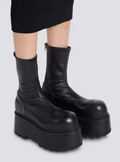 Clearance Leather Platform Boots Women Boots