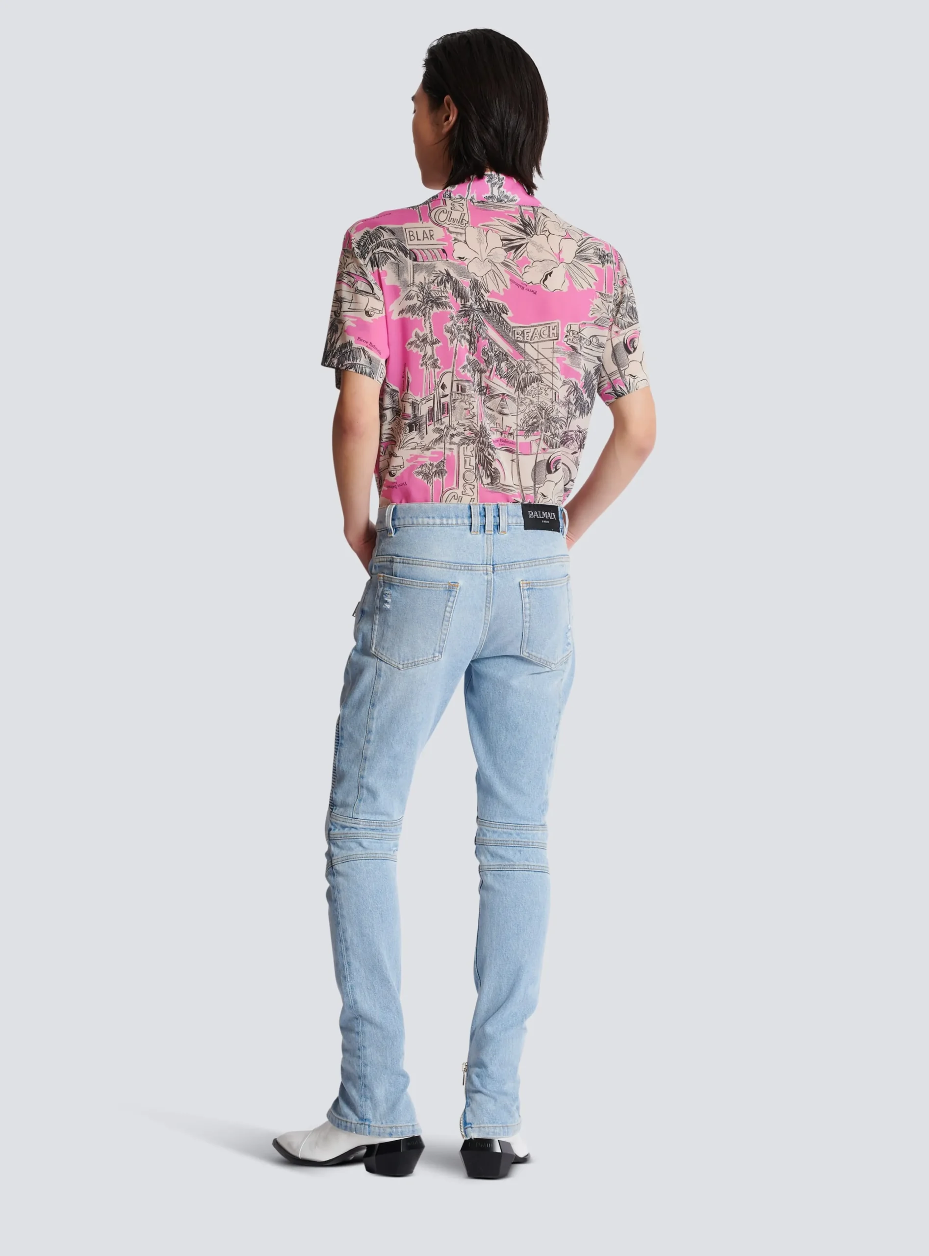 Flash Sale Light Denim Biker Jeans Denim