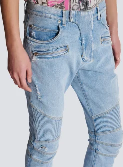 Flash Sale Light Denim Biker Jeans Denim