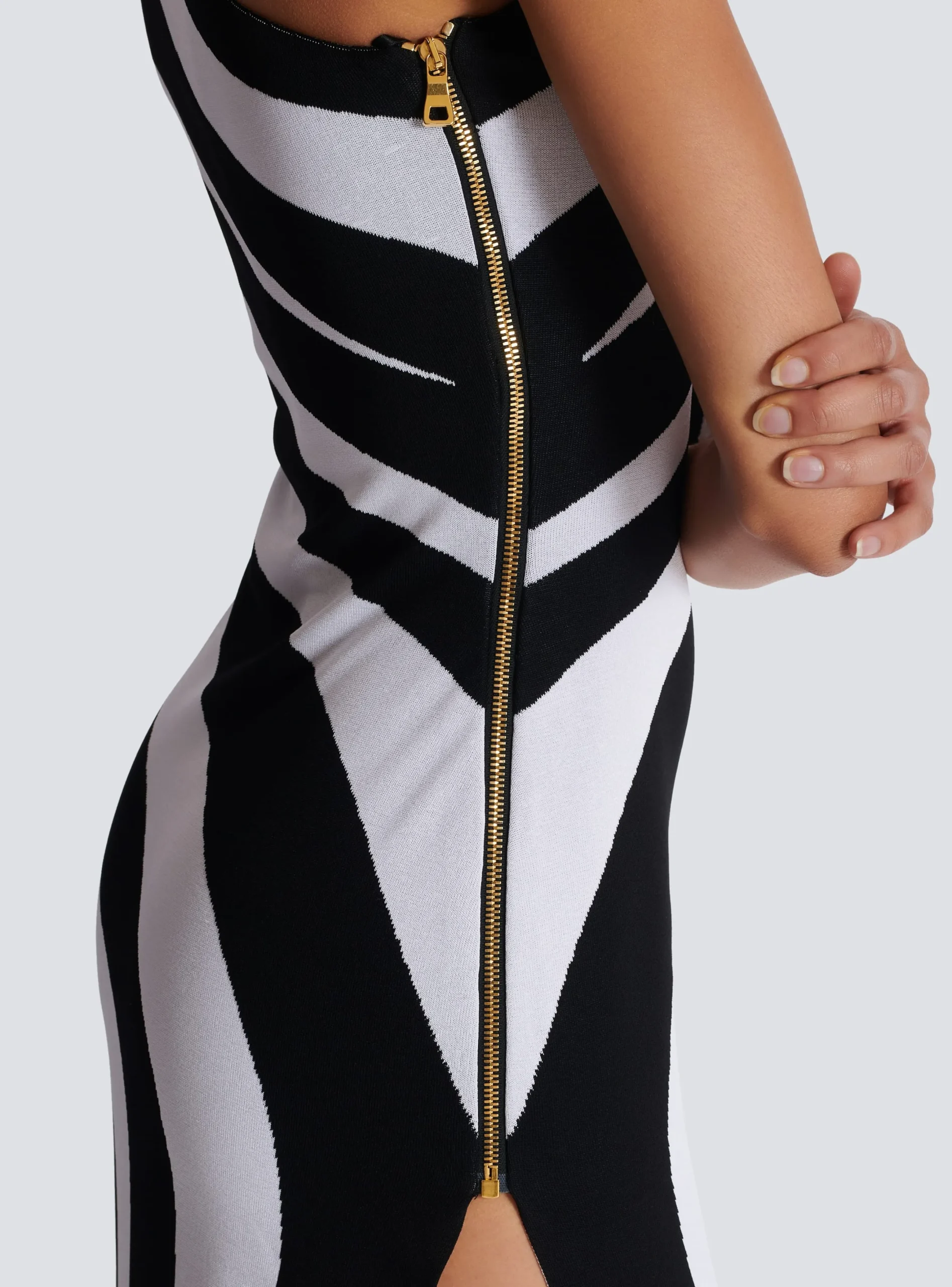 Fashion Long Asymmetrical Striped Knit Dress Women Dresses