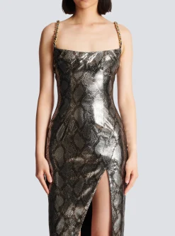 Discount Long Dress With Chain Straps Women Dresses