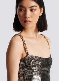 Discount Long Dress With Chain Straps Women Dresses