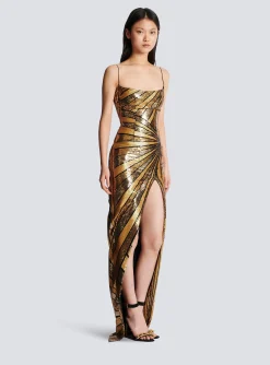 Shop Long Dress With Sequin Embroidery Women Dresses