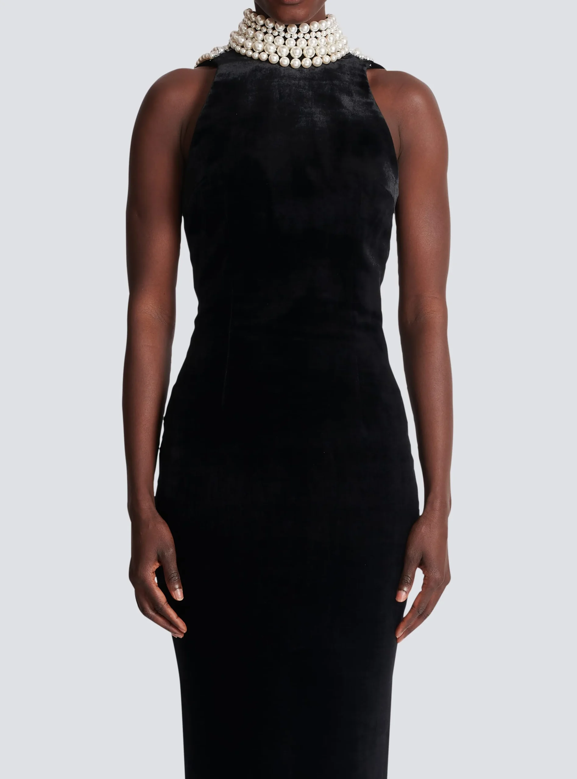 Flash Sale Long Velvet Halterneck Dress Women Dresses